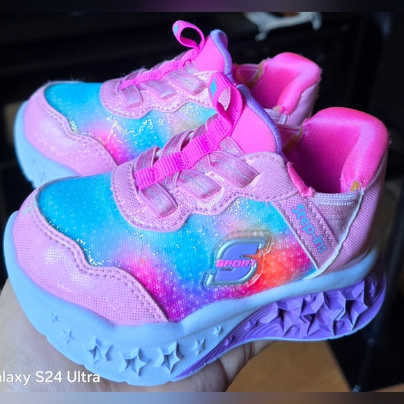 S Sport By Skechers Toddler Girl's Step Ins Bungee Laces, Sz 5 - Picture 1 of 8